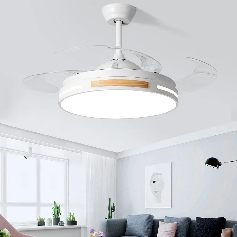 Nordic remote control fan light invisible fan light modern minimalist living room bedroom dining room children's room fan light