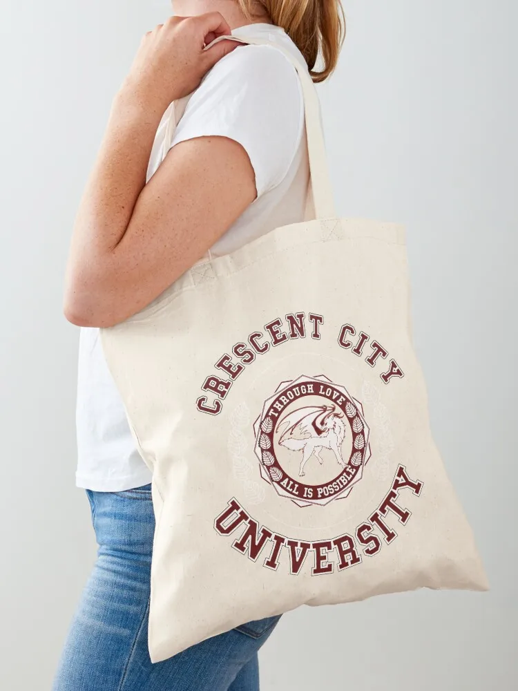 

Crescent City University Wolf Emblem Tote Bag Beach bag canvas men's woman