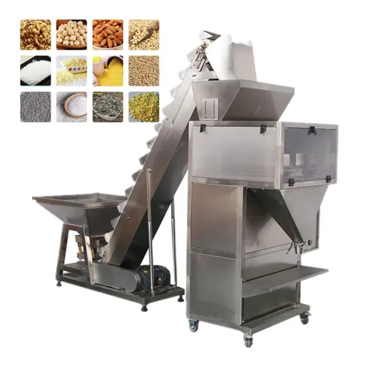 Semi Automatic Granular Food Granule Sunflower Peanut Sugar Filling Packing Coffee Rice Bean Grain Weighing Packaging Machine