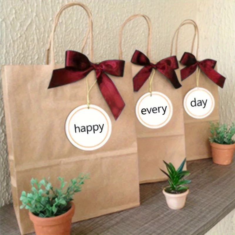 Brown Paper Bags with Handles Assorted Sizes Gift Bags Bulk, Kraft Paper Bags for Small Business, Shopping Bags