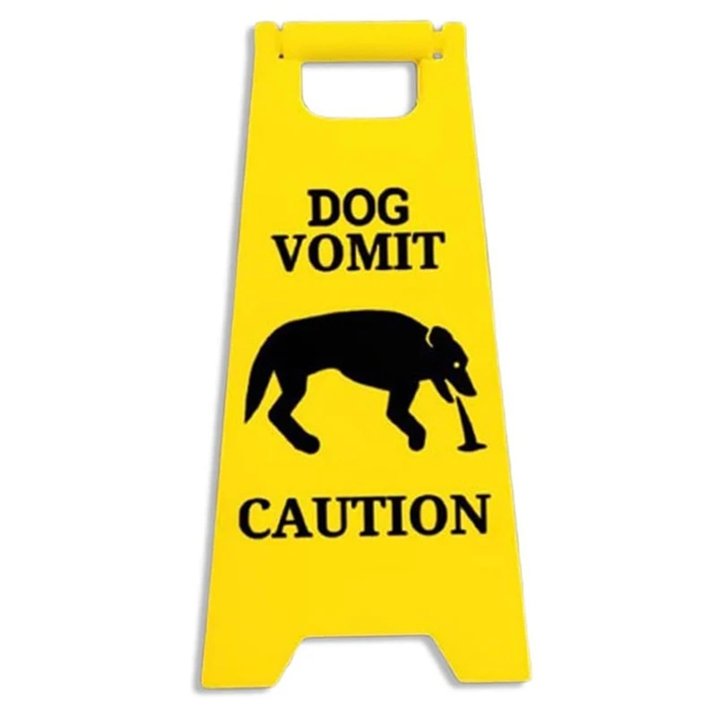 Dog Vomit Sign 4 Inch Vomit Wet Floor Sign Vomit Warning Sign Decoration Yard Sign