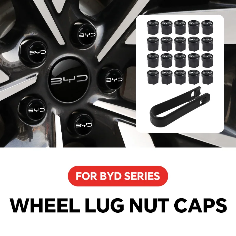 

For BYD DOLPHIN 2023 2024 2025 Car Wheel Nut Caps Auto Hub Screw Anti Rust Cover Badge Cover Hubcaps Car Accessories