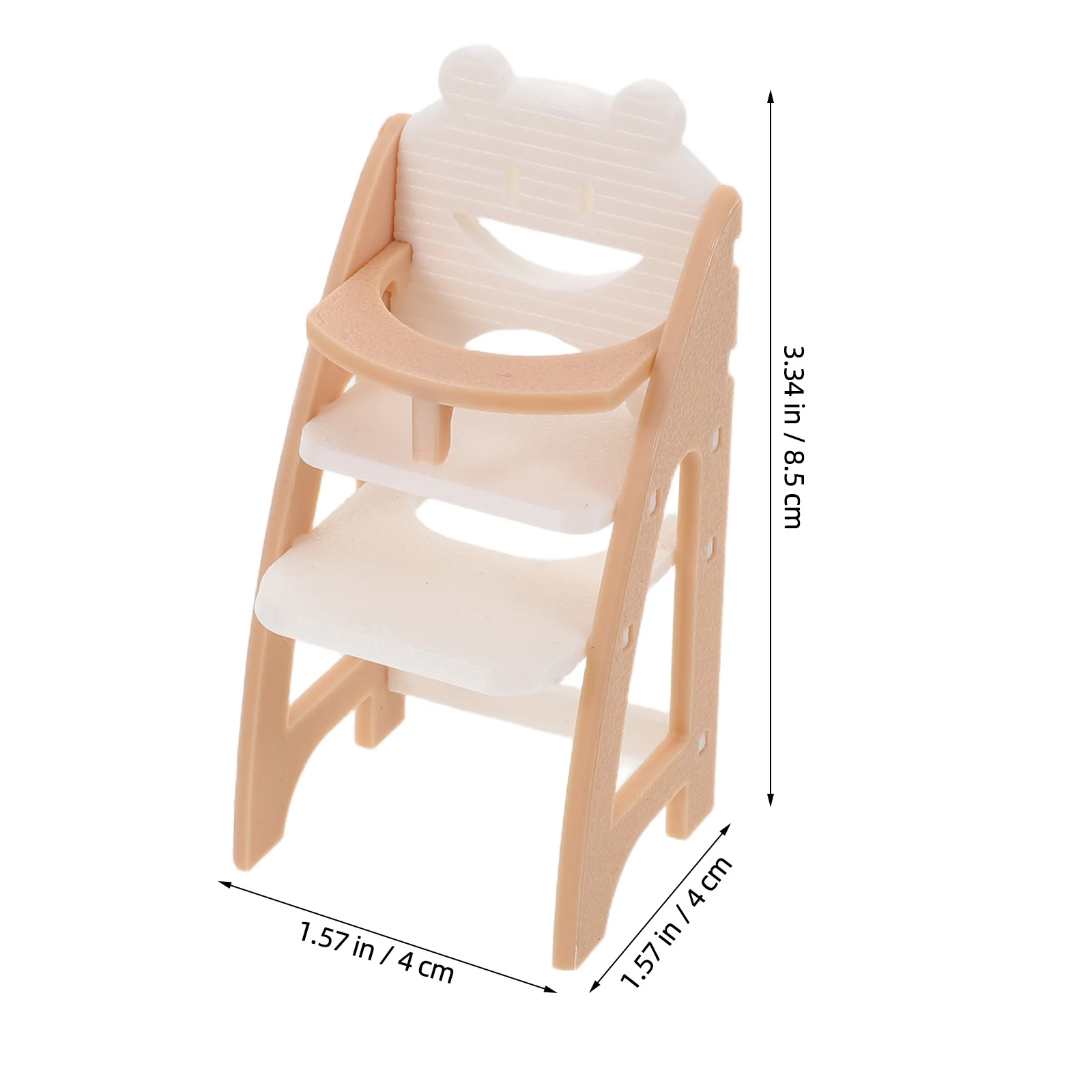 ベビーハイチェア 1:12 スケール ミニチュア ドールハウスチェア リアルなごっこ遊び家具 簡単お手入れ ミニダイニングチェア - ドールハウス