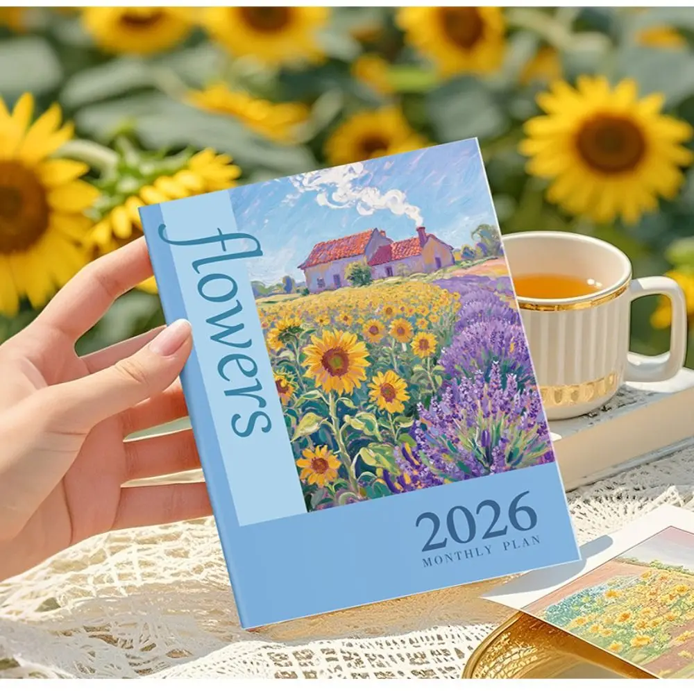 A4 Size 2026 Calendar Planners a5 Size Efficiency Design Yearly Planner Student Gifts 24 Sheets Monthly Diary Learning Plan