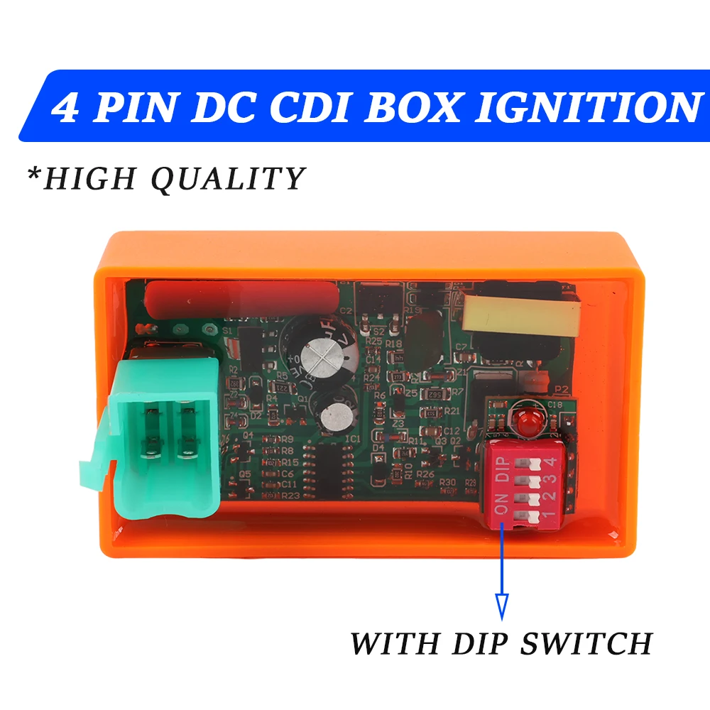 

For 125CC 150CC 200CC 250CC 300CC ATV Dirt Pit Go Kart Motorcycle Ignition Ignite System Unit 4 Pin DC CDI Box With DIP Switch