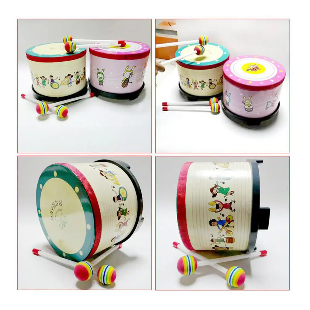 

Kids Bass Drum Pink Percussion Instrument for Children Music Teaching Hand Eye Coordination Development Funny Music Percussion