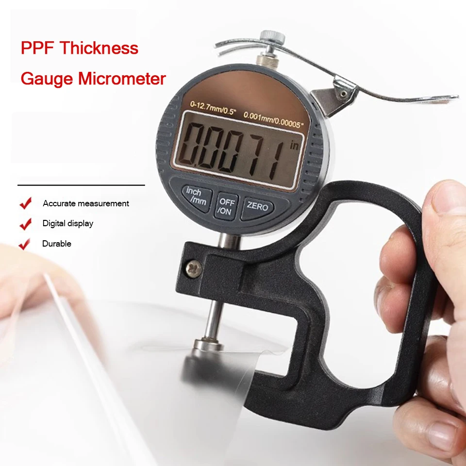 Car Paint Protection Film Thickness Gauge Meter PPF Thickness Gauge High Precision 0.001 Digital Micrometer M7M-5