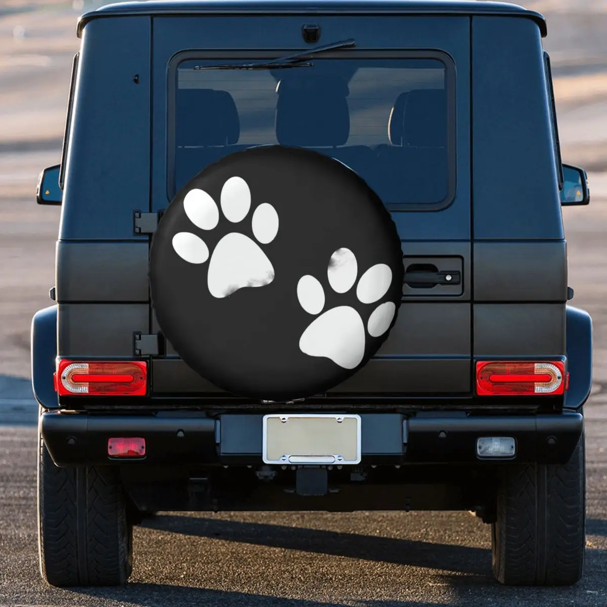 Custom Dog Paw Print Spare Tire Cover for Prado Pajero Animal 4WD 4x4 Trailer Car Wheel Protectors 14\