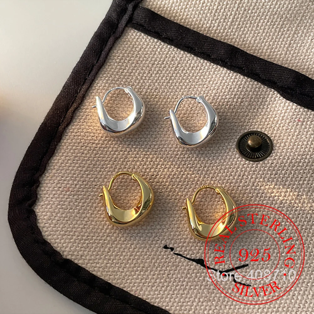 

Настоящие деньги, стерлинговое серебро 925, винтажные U-образные серьги-кольца для женщин, ювелирные изделия для пирсинга, Aretes De Mujer, подарок на вечеринку