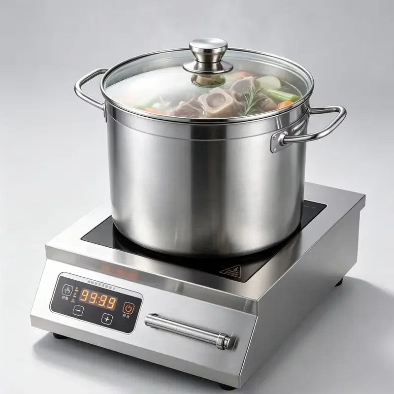 5000W Heavy Duty Flat Induction Cooker 380V Thickened Crystal Glass Panel Durable Commercial Hob for Kitchen Restaurant Use