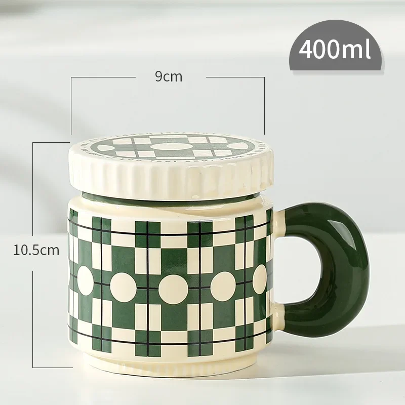 China-Chic Flower Covered Ceramic Mug, Large Capacity Imitation Enamel Gift Couple Cups, Breakfast Milk Coffee Mugs, Kawaii Cup 6