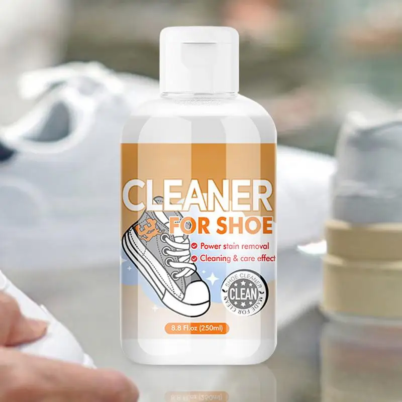 Sports Shoe Cleaner 250ml High Heels Cleaning Liquid White Shoe Cleaner Liquid For Fabric Tennis Boot Golf Knit PU