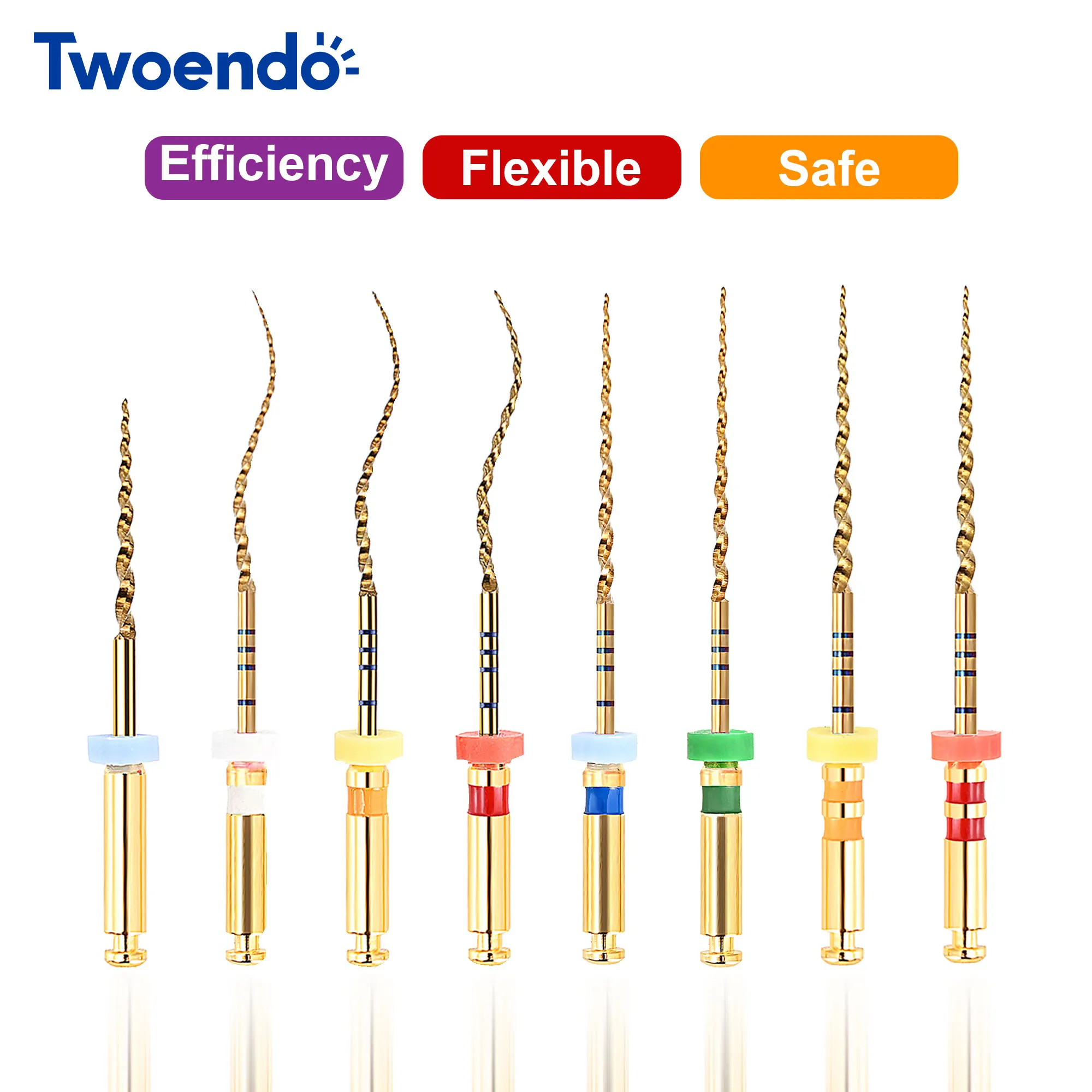 Dental Flexible Niti Golden Endodontic Files With Heat Activation Engine Use Dentist Drills Instrument 04 06 Taper