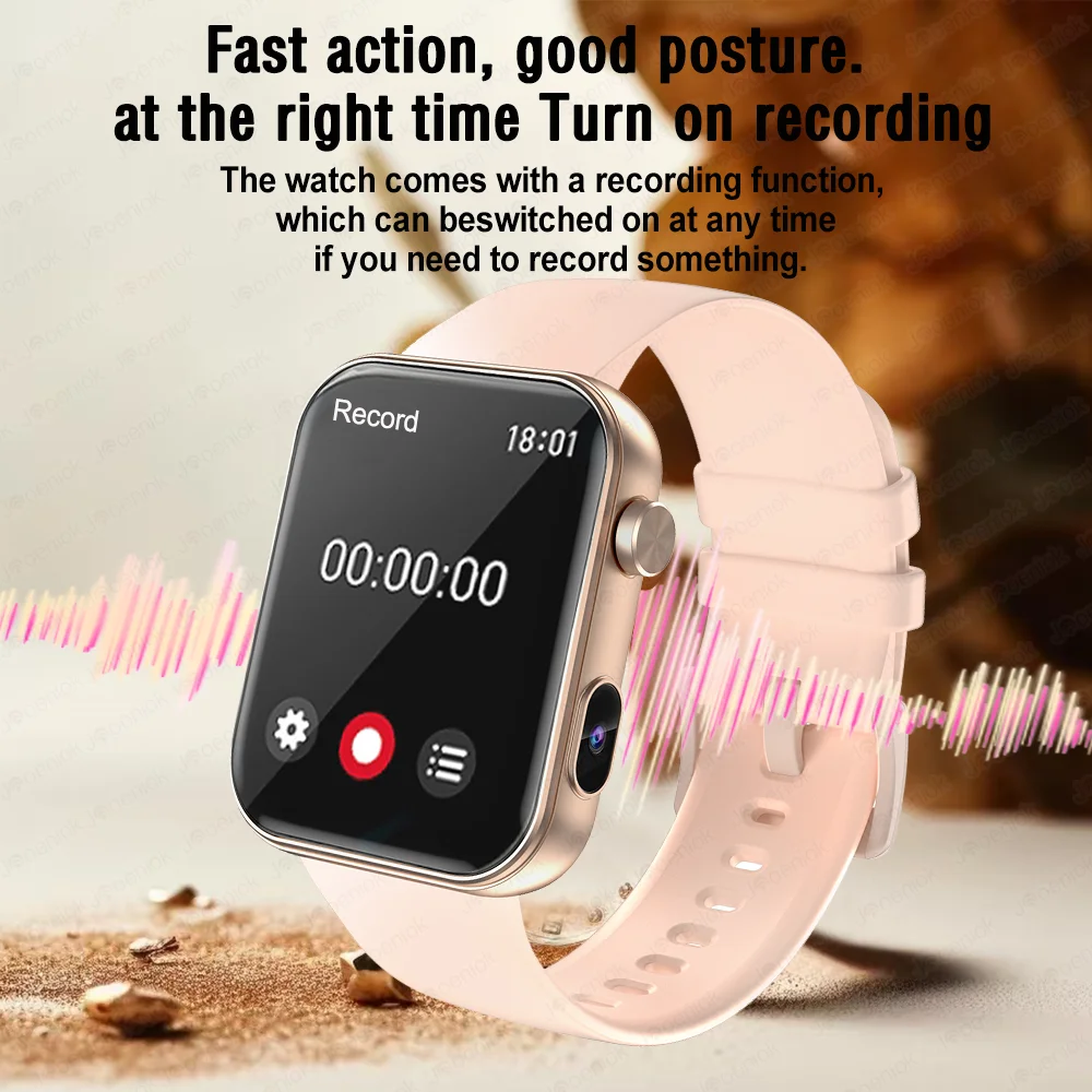 2025 Nuovo Smart Watch Uomo Donna Fotocamera Scatta foto Registra video Monitor sanitario Sport Fitness Impermeabile Chiamata BT Smartwatch