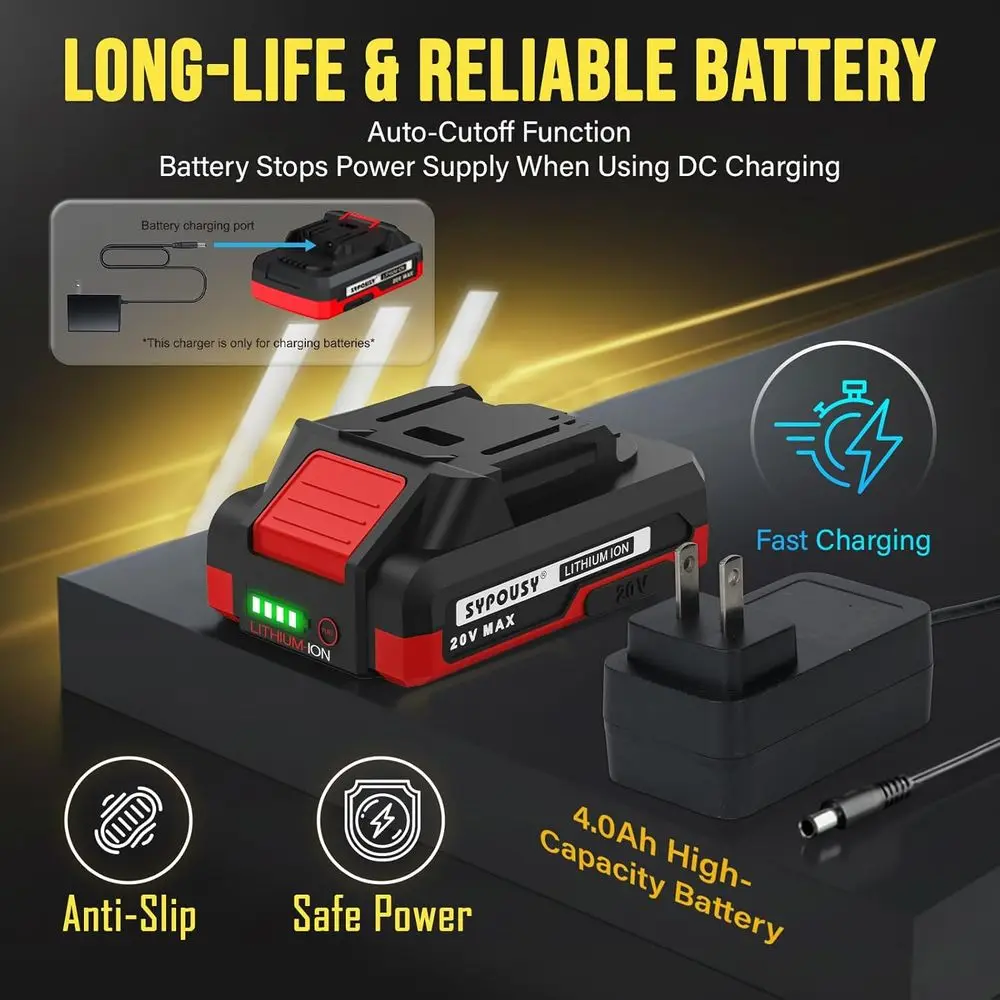 منفاخ إطارات لاسلكي محمول 160 رطل لكل بوصة مربعة مع بطارية 20 فولت، مضخة هواء رقمية سريعة للسيارات والدراجات النارية والدراجات الإلكترونية والمزيد #4