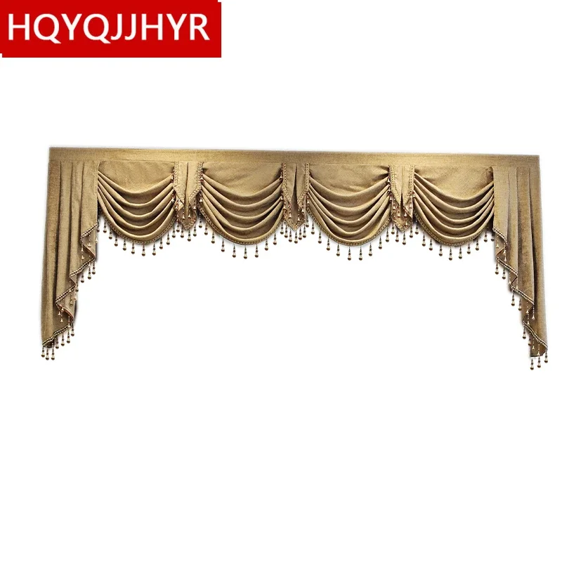 European high-end custom avalance for curtain top living room apartment bedroom hotel kitchen Customizable valance