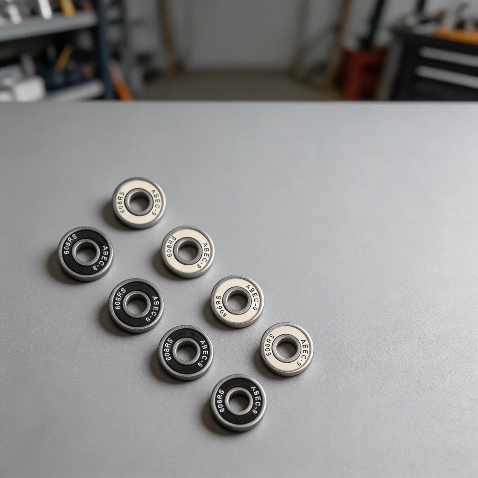 

608RS Skateboard Bearings 8pcs ABEC-9 Rated Quiet Smooth Rolling for Longboard Driftboard Roller Skates 8x22x7mm