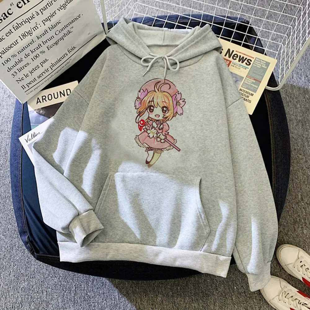 Cardcaptor Sakura-Sweats à capuche à manches longues pour femmes, haut esthétique Y2K, chemises de protection, 600 pulls japonais