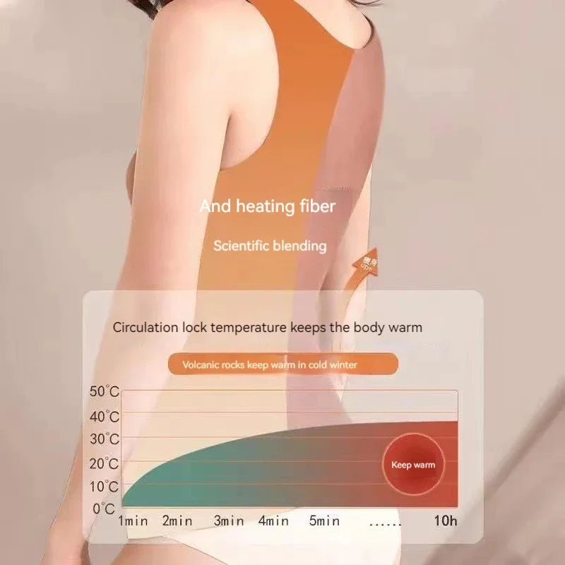 Atasan Hangat Beludru Musim Dingin Wanita, Tank Top Dalaman dengan Bantalan Dada, Pengencang Perut dan Pakaian Dalam Pembentuk Tubuh, Pakaian Termal