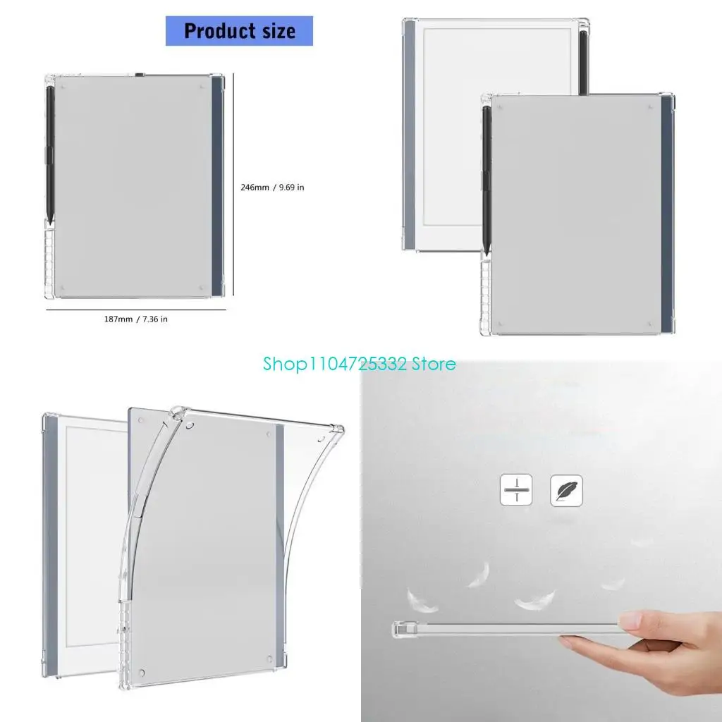 

P5EA Shockproof Case for reMarkable 2 10.3 2022 eBook TPU Clear Back Shell with 4 Shockproof Air bags