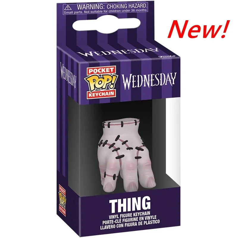 2026 New 4 Styles FUNKO Keychains Wednesday Family Pocket Addams Wednesday with Cello Thing Keychain Action Figure Toy GIFTS