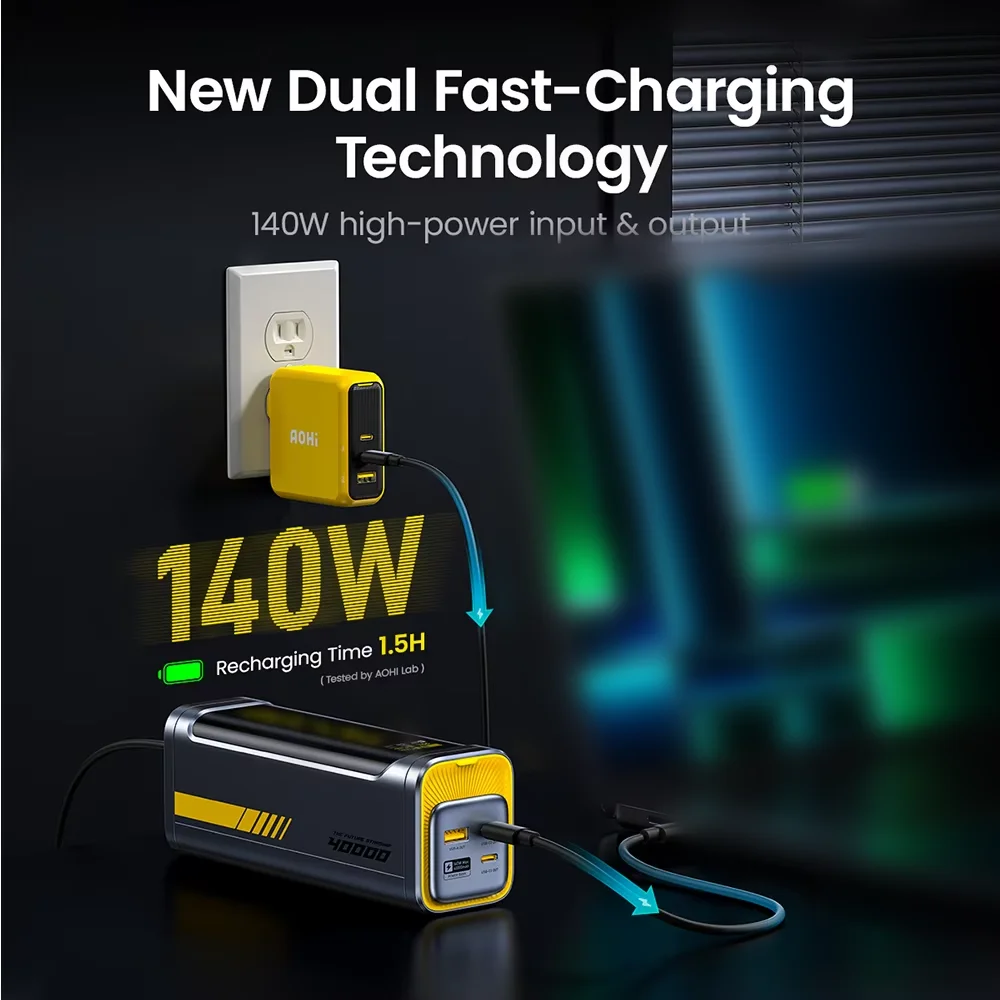 AOHI Starship 40,000mAh Power Bank 140W PD3.1 Laptop Power Bank