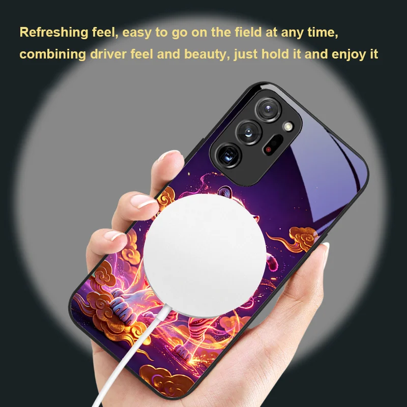 For Galaxy Samsung S 25 21 Ultra 24 22 26 23 Magnetic Glass Phone Case with Colorful tiger Series Pattern Design Dust Cover view 5