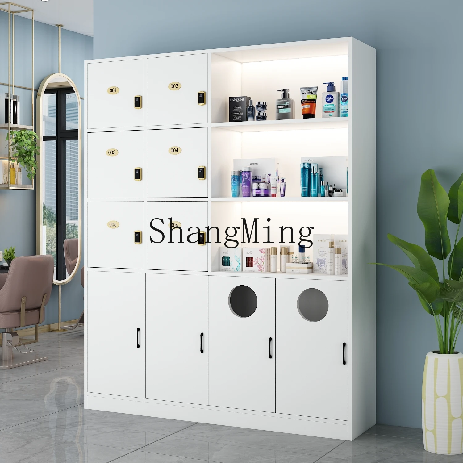 

HJ Products Storage Towel Cabinet Multifunctional Combination Wooden Dressing Salon Deposit Box