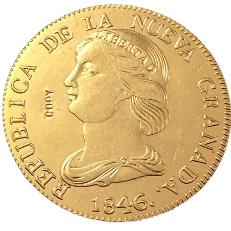 1846 Colombia 16 Pesos (Republic of Nueva Granada) Gold Copy Coin