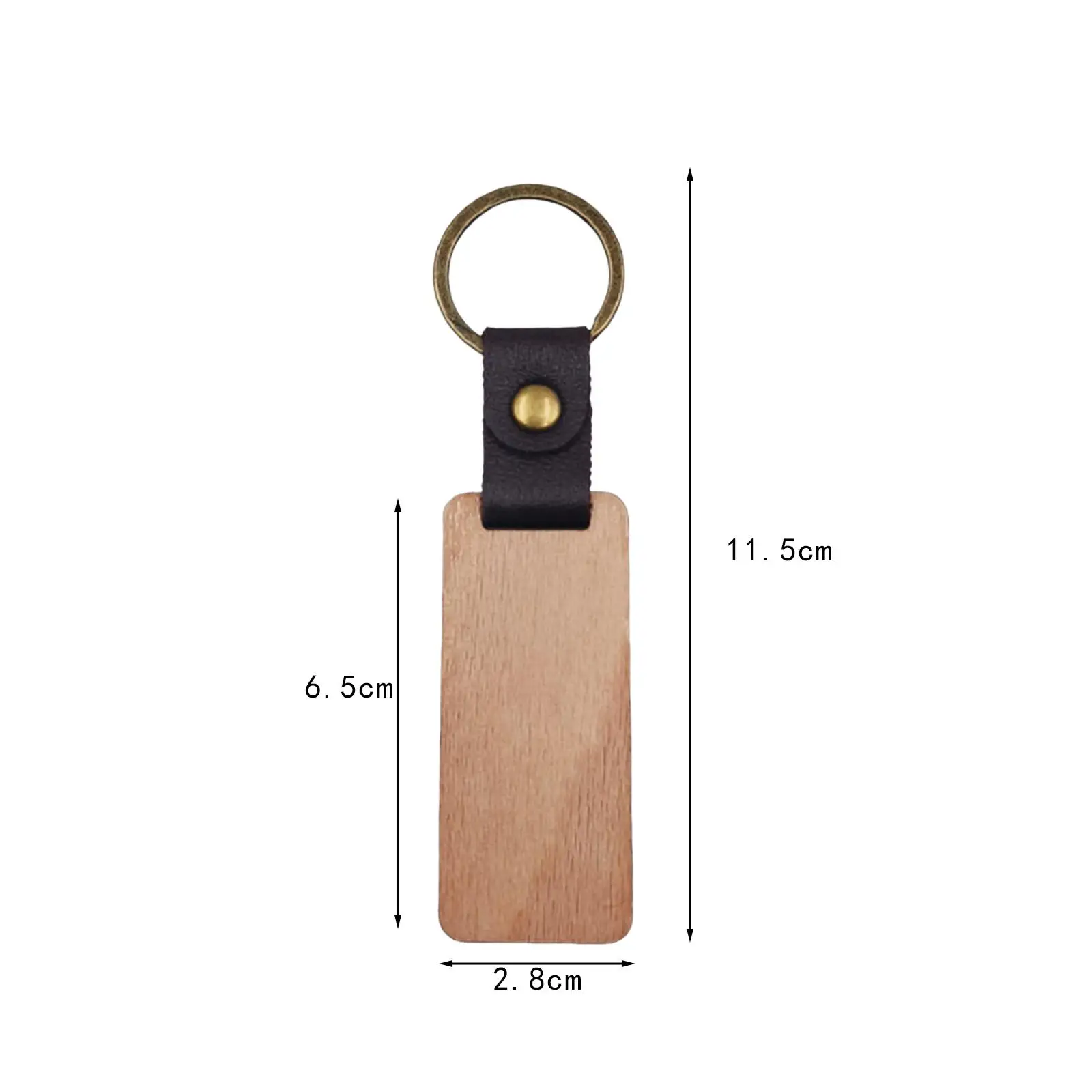 10Pcs Wood Keychain Blanks Keychain Holder for DIY Key Chains Bag Pendant