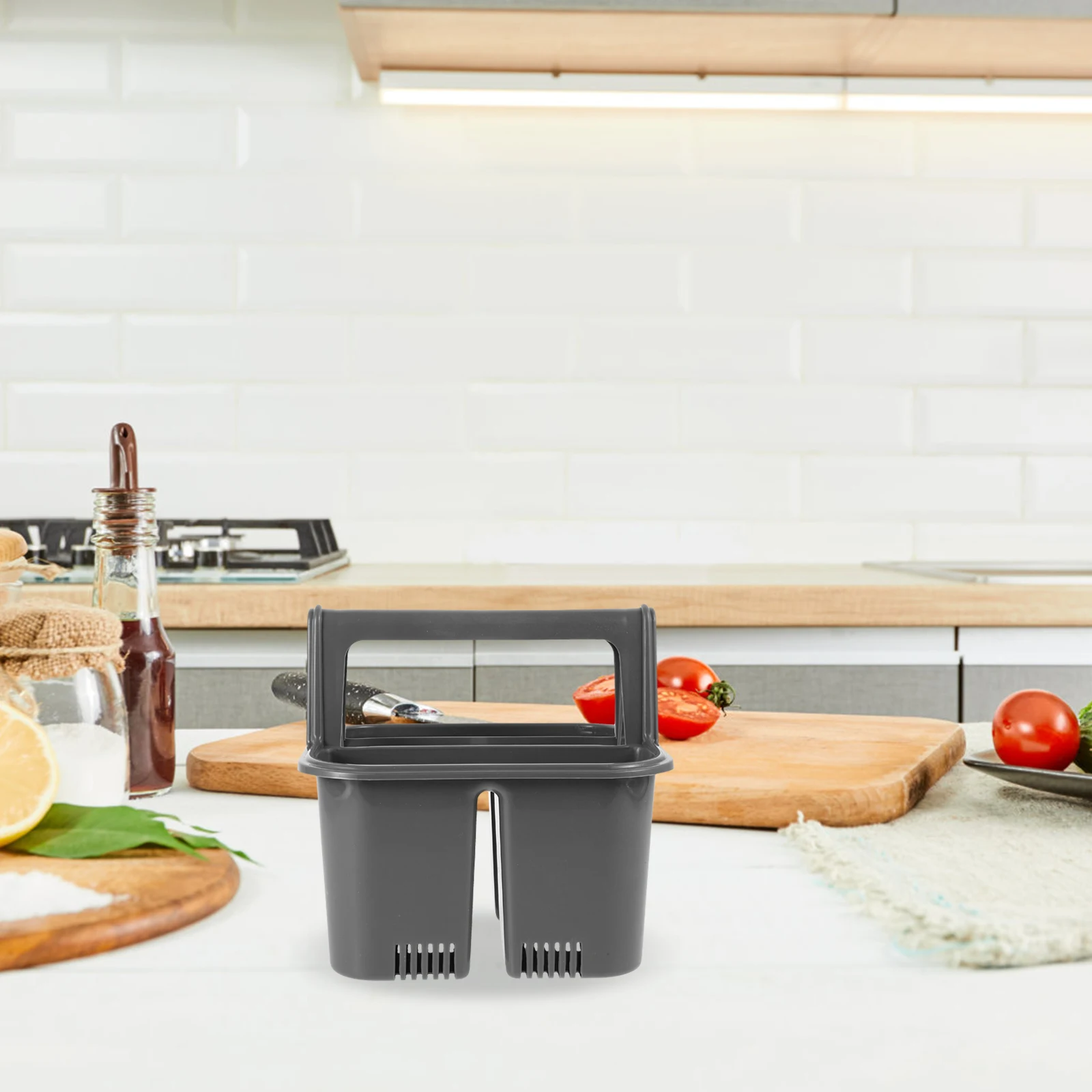 

Multifunctional Kitchen Utensil Organizer Drainage Ventilation Countertop Storage For Chopsticks Cutlery Spoons Spatulas Plastic