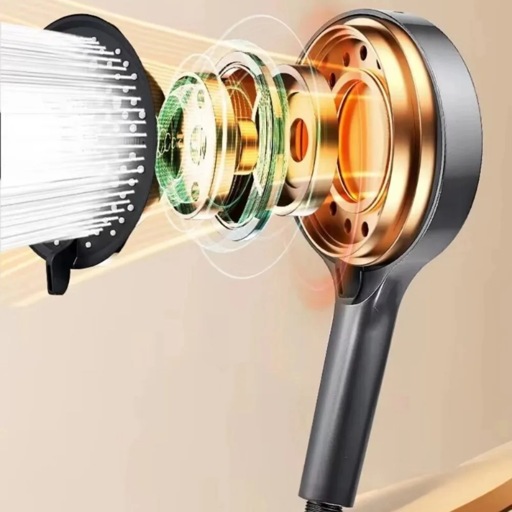 

New 15CM Shower Head High Pressure 7 Modes Bathing Showerhead Large Panel Adjustable Spray Shower Nozzle For Hard Water