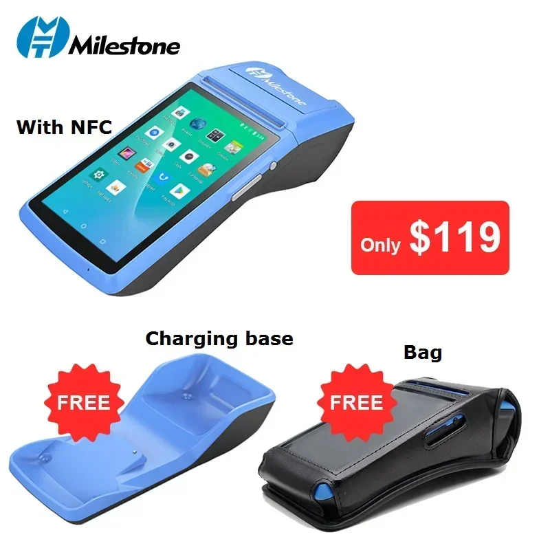 2026/MHT-M1 3G 4G Android mobile receipt bill ticket handheld wifi blue tooth thermal pos printer system for supermarket