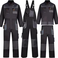 Working Clothes Suit For Men Uniform Painter Multi Pocket Jacket Factory Workshop Mechanic Electric Welder Repair Printed Logo