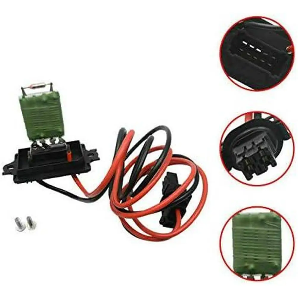 

Резистор управления вентилятором, 1 шт., резистор вентилятора двигателя нагревателя для моделей с 7701207876, черный + зеленый, 12 В, автомобильные аксессуары