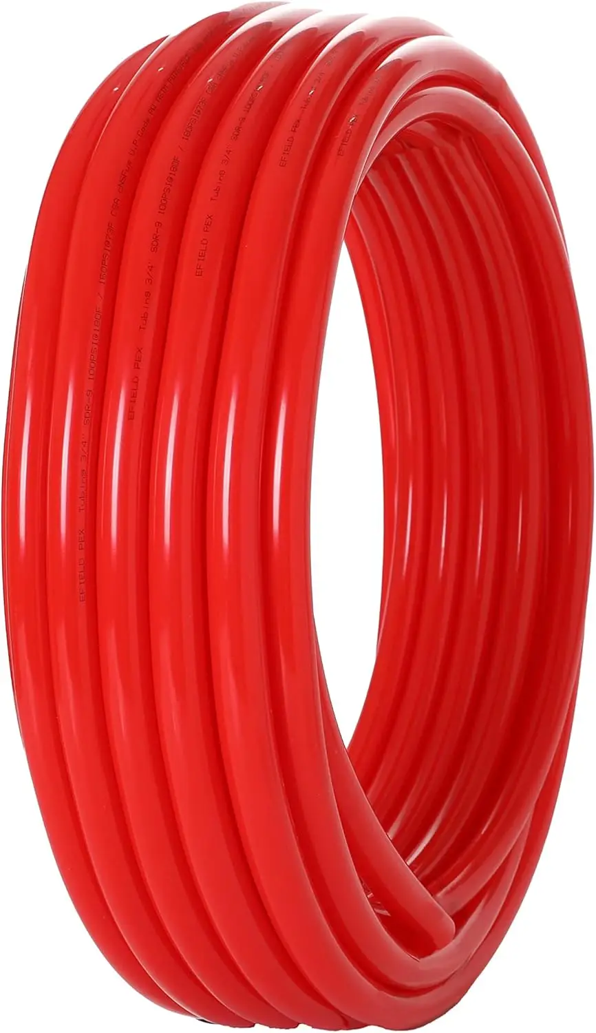 3/4 Inch 200 Ft Pex-b Pipe Tubing NSF Certified Red for Potable Water Plumbing Application with a Pipe Cutter 3/4-Inch Red