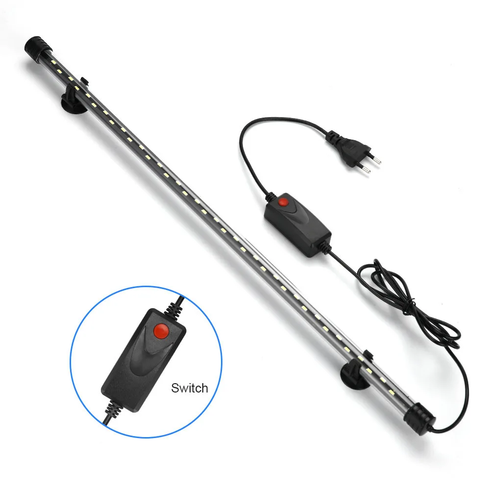 Aquarium LED Light Waterproof Fish Tank Light Plant Grow Lamp 18-48CM Underwater Aquariums Decor Lighting 90-260V 5730 Chip