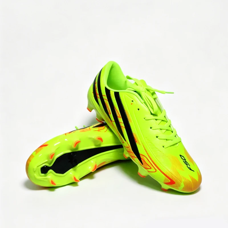 

Lemon-yellow Mens Soccer Shoes Flexible Training Non-Slip Turf Soccer Cleats Boys TF/FG Football Sneakers Chuteira Campo