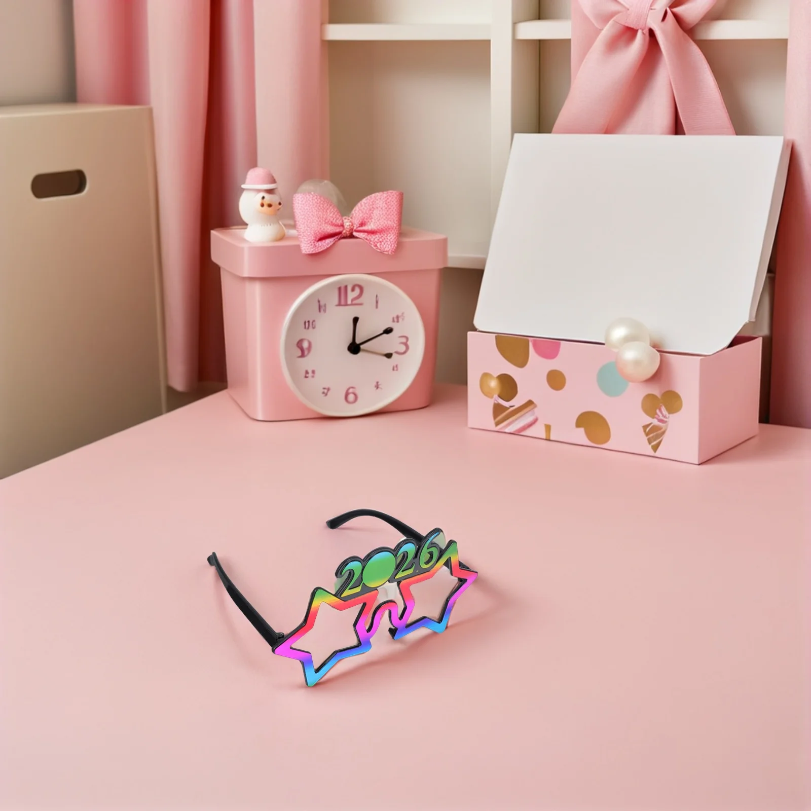 

2026 Party Glasses Creative Number Eyewear New Years Celebrations Photo Booth Props Holiday Party Favors Rainbow