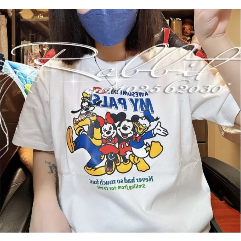 

Summer New Fashionable Couple Cartoon T-shirt Boys and Girls Classic Animation Mickey 3D Printed Round Neck Loose T-shirt