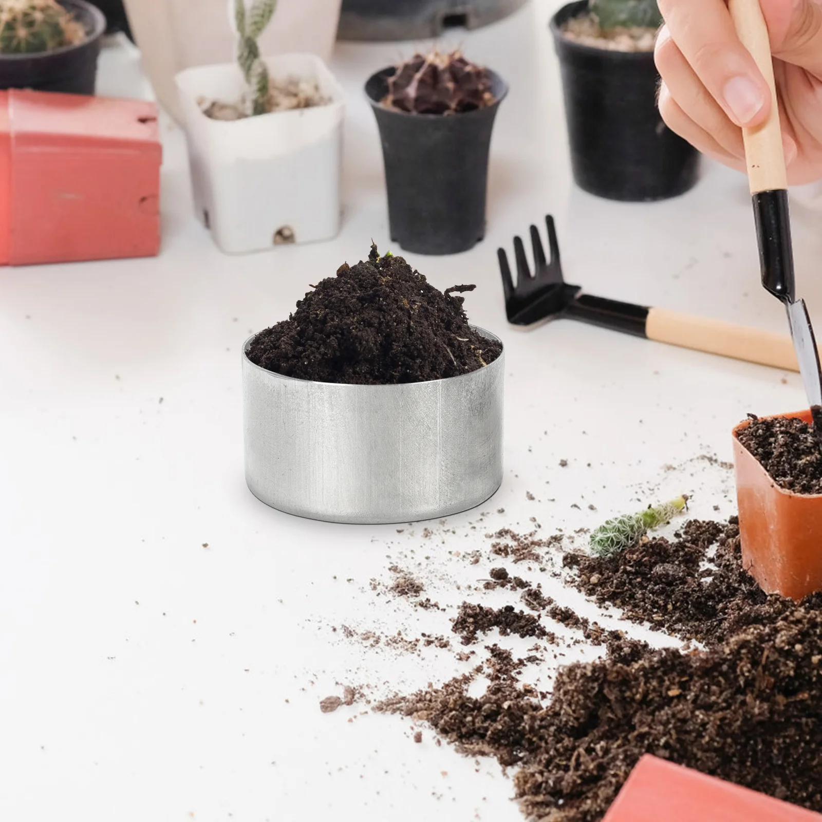 

9pcs Aluminum Soil Boxes Round Tins For Sample Storage Weighing Lab Instrument Containers Small Metal Empty Jars Soil Collection