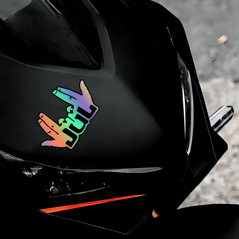 1PC 2025 New Funny JUL Finger Motorcycle Stickers Waterproof Motorbike Fuel Tank Front Fairing Scooter Vinyl Decals Decoration image 4