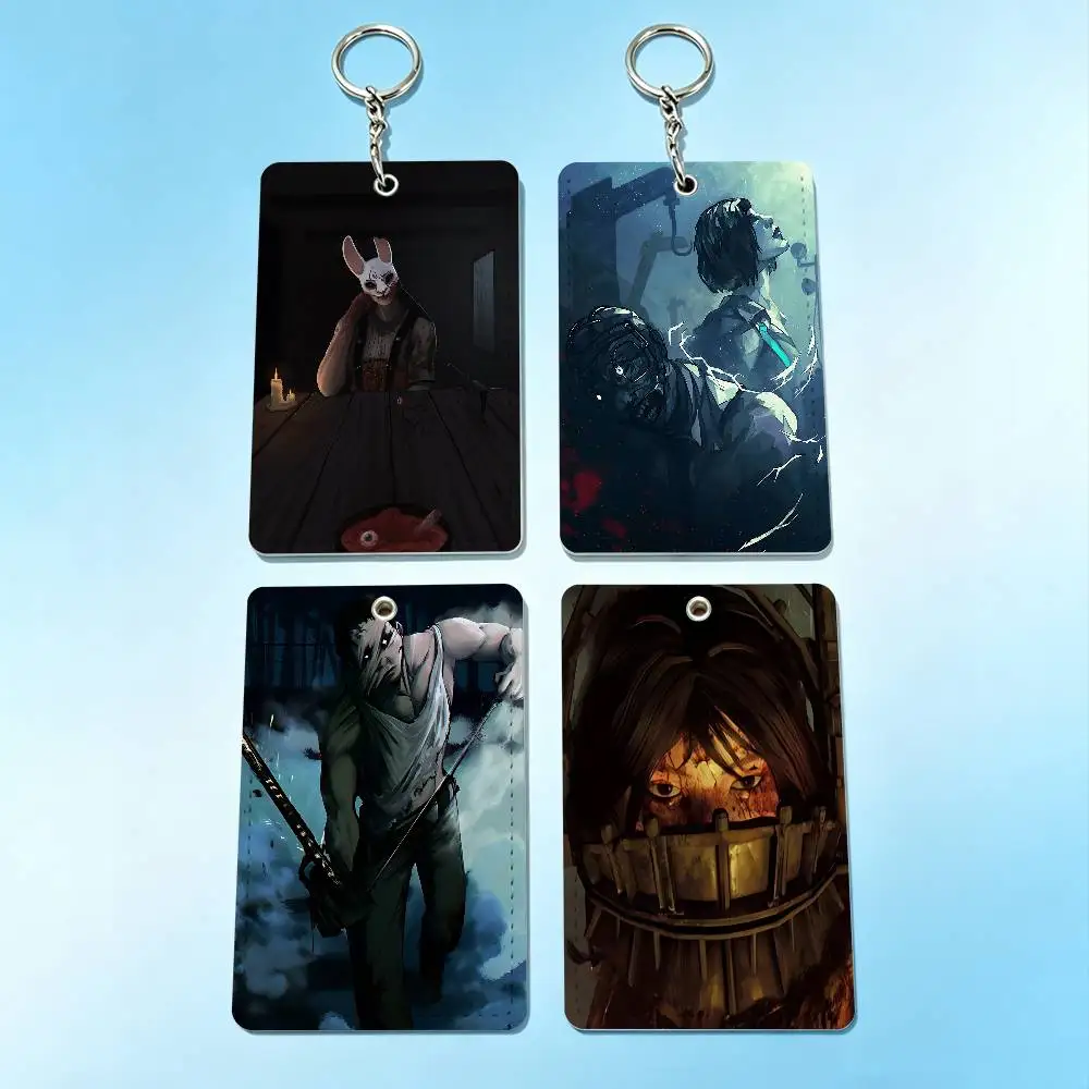

Game D-Dead by Daylight Card Case Leather Card Holder Keychain Key Ring Door Access Tags ID Card Case Keychain