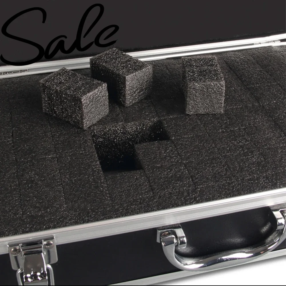 

Алюминиевый ящик для инструментов, портативный ящик для инструментов, чехол для хранения с губчатой подкладкой, ручной ударопрочный ящик для инструментов 30x17x8 см