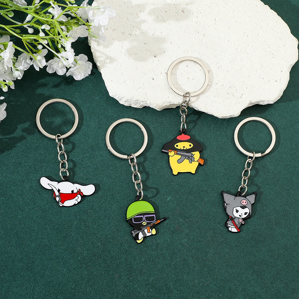 Sanrio Keychain Creative Funny Keychain Super Cute Gangster Keychain Fashionable Cartoon Keychain Pendant Gift