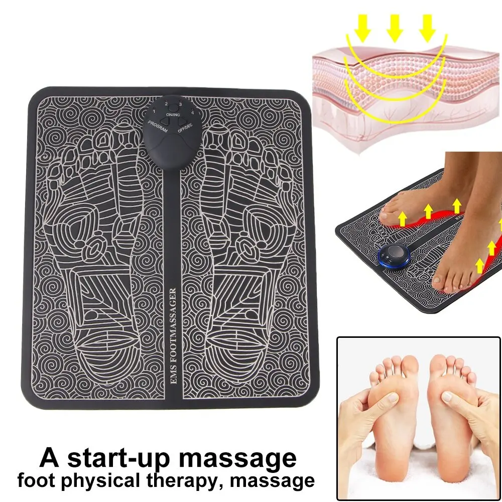 Electric foot massager, USB EMS foot massager, 8 modes, 19 intensity levels, Suitable for men and women to relax stiff muscles