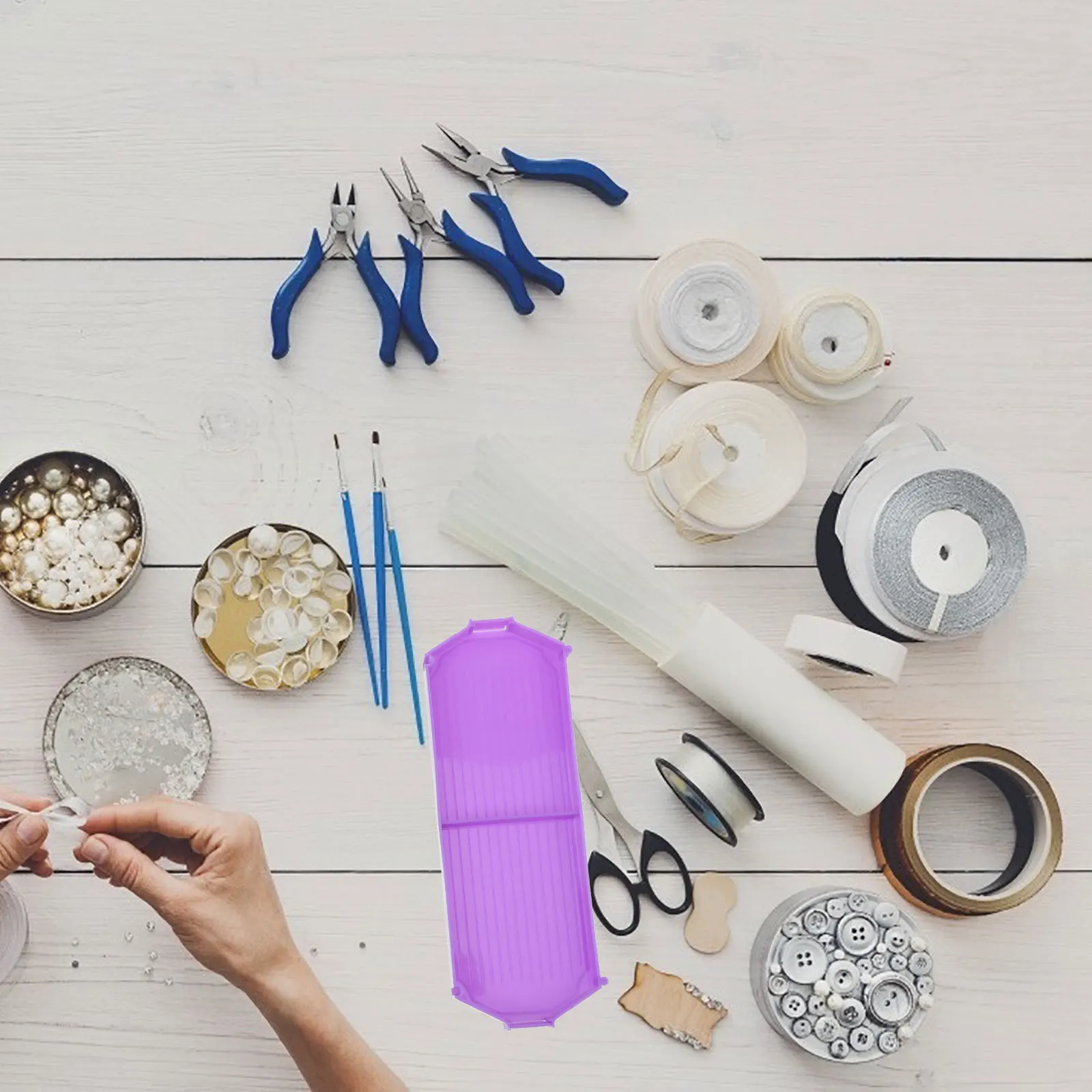 6 قطعة صواني بلاستيكية حاوية أدوات الماس صينية فرز كبيرة للوازم الفنية الماسية حاوية تخزين منظم الحرف اليدوية #1