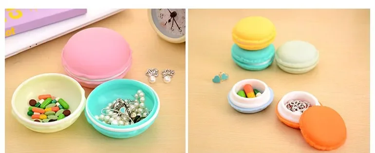1 Stück Mini Frische Macaron Schmuckbox Tragbare Aufbewahrungsbox für Ringe, Halsketten, Ohrringe Kleine Schmuckbox – Detail 9