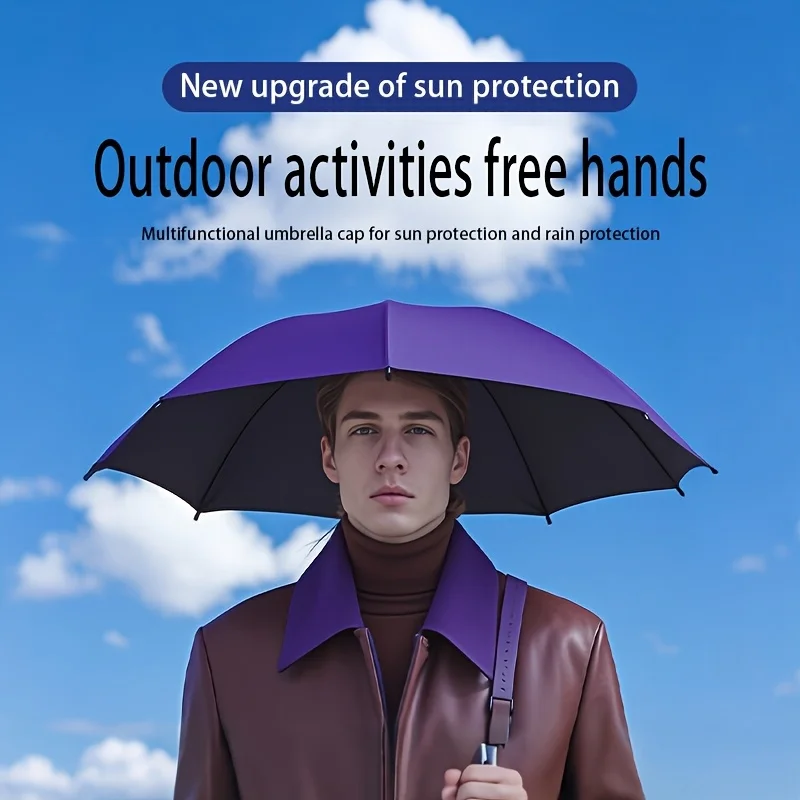 Rain or Shine Hat Umbrella Fishing Umbrella, Gear Hat Hiking Hat, Sun Protection Outdoor Products.