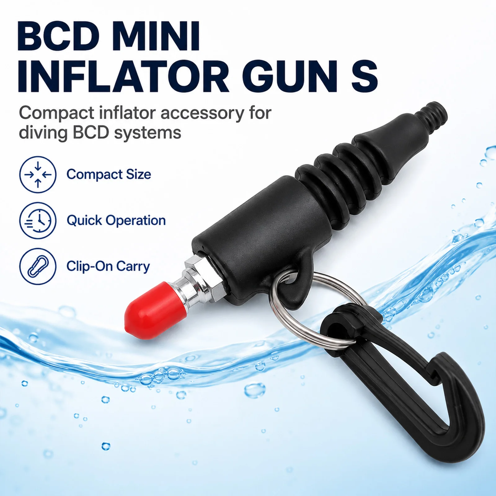 Scuba Diving Air Gun Nozzle Diving Mini Air Blower Tool for Standard BC BCD Inflator Hose Quick Cleaning Gear Tools
